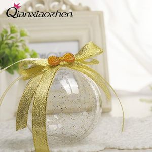 Embrulho de presente qianxiaozhen 12pcs Clear Ball Plástico Candy Candy Boxes Favors Favors and Gifts Event Party Supplies1