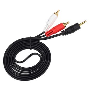 Wholesale pc audio splitter resale online - 1 M AV Cables mm Jack to RCA Male Adapter Cable Splitter Wire For Computer Speaker Connecctor Audio Video Cord