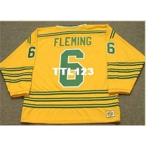 740s # 6 Reggie Fleming Chicago Cougars 1973 WHA Retro Hockey Jersey eller Anpassat något namn eller nummer Retro Jersey