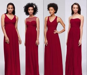 2021 Długie sukienki Druhna Szyfonowa Linia Sexy V Neck Bez Ramiączek Pokojówka Suknie Honorowa Backless Plus Size Wedding Guest Prom Dress Al8544