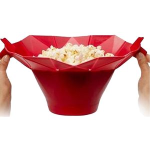 1pcs popcorn maker diy silikon mikrovågsugn popcorn maker fold bucket kök matlagning verktyg tillbehör röd grön 201214