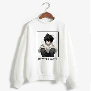 2021 japanischen Anime Heißer Death Note Hoodies Männer Lustige Streetwear Harajuku Grafik Sweatshirts Unisex Tops H1227