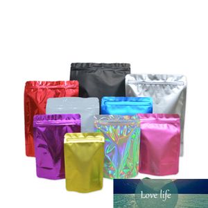 100Pcs 16x24cm Stand Up Glossy Aluminum Foil Zip Lock Heat Seal Packing Bag Zipper Coffee Tea Storage Bag