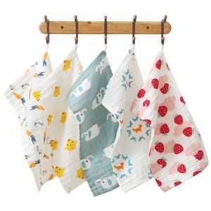 Baby Infant Towel 6 Layers Gauze Muslin Towels Newborn Handkerchiefs Bathing Feeding Face Washcloth Kids Wipe Cloth 25 Designs DW6236