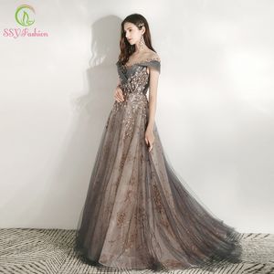 Ssyfashion جديد مأدبة أنيقة مساء اللباس سكوب الترتر يزين الطابق طول طويل حفلة موسيقية رسمي ثوب vestidos دي noche lj201123