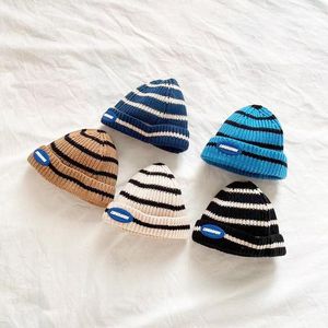 Caps Hats Autumn And Winter Baby Knitted Striped Hat Boys Girls Woolen Born Girl For Kids