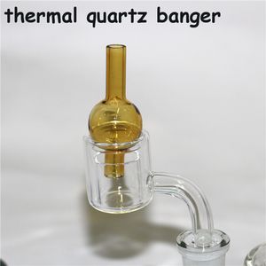 Set of Thermal Quartz Banger Nail with double bucket, matched real carb cap,10mm/14mm/19mm male/female quartzs nails