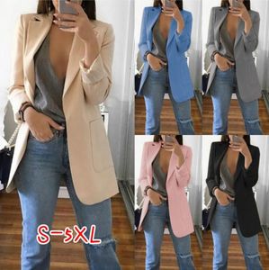 Kvinnor Blazer Coat Casual Slim Blazers Passar Jacka Fashion Lady Office Suit Business Suits Notched Blazer Coats Kläder Kläder