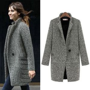 Płaszcz damski kurtka plus size zima znosić woolen 2020 moda sexy damskie oversize cardigan velvet plus bawełna miękki retro przypływ lj201109