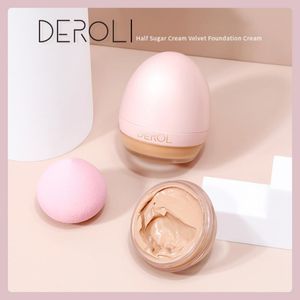 DEROL Crema per fondotinta leggera a 4 colori Copertura illuminante Idratante Fondotinta liquido Correttore Cosmetico Trucco per il viso all'uovo