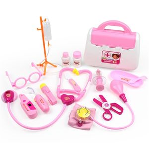 아이 의사 장난감 세트 시뮬레이션 가족 의사 의료 키트 장난감 재생 휴대용 가방 의학 접근성 어린이 장난감 LJ201012