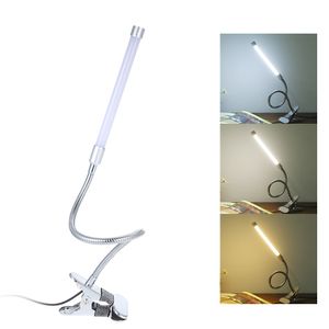 DC5V 10W 36 LED Klemm-Clip-Schreibtischlampe USB-betrieben / 3 Farben Temperaturwechsel / 10 Stufen einstellbare Helligkeit Dimmbar / Flexibel