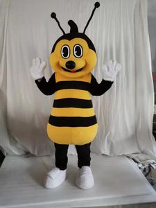 Högkvalitativa riktiga bilder Bee Mascot Kostym för Party Cartoon Character Mascot Kostymer Till Salu Gratis Frakt Support Anpassning