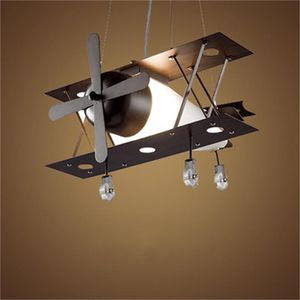 American wrought iron aircraft chandelier lighting industrial style personality bar pendant lights restaurant bar creative Nordic lamps