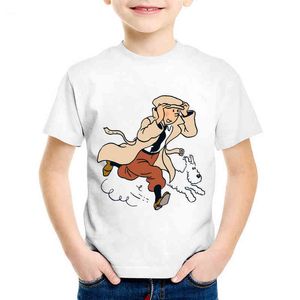 Tecknadryck Barn Rolig T-shirts Barn Mode Sommar Kortärmad Tees Boys / Girls Casual Toppar Baby Kläder G1224