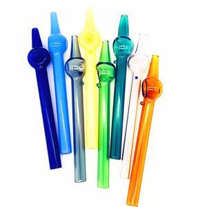 Ny Mini Nector Collector Colored Pen Style Nector Collectors Straight Tube Pyrex Glass Oil Burner Pipes Rökning Tillbehör Dab Straw