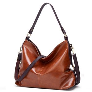 الرجعية المرأة حقيبة الكتف النفط الشمع بو الجلود امرأة محفظة الأزياء ياجي حقائب سيدة حقائب اليد الإناث حقيبة حمل SMCD-8090 #