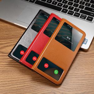 Casos Flip para Huawei Honra 30 Pro Caso Luxo Genuine Leather Capa Para Huawei Honra 30 Honor30 Fundas Caller ID Display