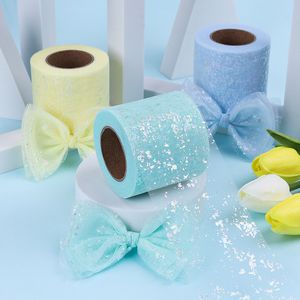 25Yard roll 6cm 8cm Illusory Glitter Tulle Other Arts and Crafts Roll Sequin Crystal Organza Sheer Fabric DIY Craft Tutu Skirt Home Wedding Decor 20211227 Q2