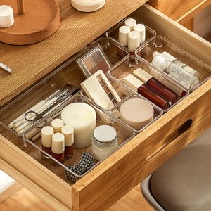 Drawer Style Make Up Storage Box Cosmetic Container Plastic Sundries Divider Case Kitchen Cutlery Desktop Sundries Organizer 201021