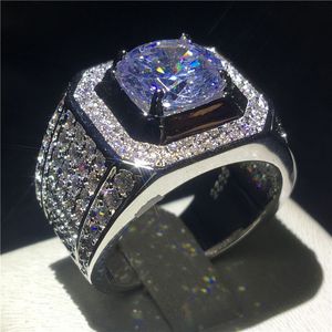 Choucong Luxury Male Ring Big 3ct Clear 5a Zircon Cz 925 Sterling Silver Fedi nuziali di fidanzamento Anelli per uomo Fine Jewelry J190620