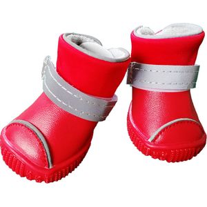 Winter Pet Dog Leather Shoes Warm Snow Boots Waterproof Wear-resistant Non-Slip Cotton For Medium Large Dogs Pet Accessories LJ201130