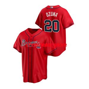 Män kvinnor barn marcell ozuna röd 2021 all-star game jersey broderi baseball tröjor xs-5xl 6xl