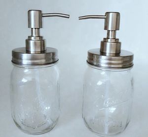 480ml Mason Jar Soap Dispenser Clear Glass Jar Soap Dispenser with Rust Proof Stainless Steel Pump Liquid Soap Dispenser KKA8291