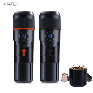 Coffee Maker pots talian-style Home Car Dual-purpose Capsule Coffee-Machine Outdoor Portable Travel coffe machines with USB Cable and Car Power Supply Line