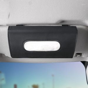 Universal Car Sun Visor Holder Paper Paper PU Tissue Handerchief Box Container K888 Torby do przechowywania