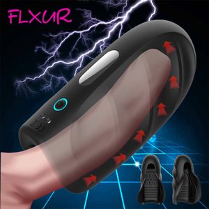 FLXUR Vibrator sex toys for men Penis Trainer Male Masturbator Delay Ejaculation Stimulate Glans Vibrating Massager Pussy Y201118