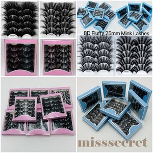 16 Styles 5 Pairs 3D Eyelashes 25mm Faux Mink Lashes Handmade 3D Mink Eyelashes Thick Fluffy False Eyelashes Makeup Eyelash Extensions