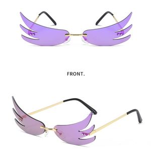 Party Glasses Fashion Women Sunglasses Colorful Lenses Rimless Vintage Shield 6 Colors uv400