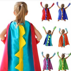 Lustige Halloween-Party-Kostüme, Dinosaurier-Cosplay-Umhang mit Handschuhen, Geburtstagsfeier-Kostüme für Kinder, 8 Farben, RRA12198