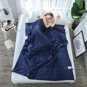 SunnyRain 1-Piece Weighted Blanket for Adult Gravity Blankets Decompression Sleep Aid Pressure Weighted Quilt LJ200819