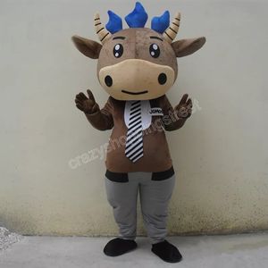 Halloween Brown Cow Mascot Costume Top quality Cartoon Anime theme character Adults Size Christmas Carnival Birthday Party Outdoor Outfit