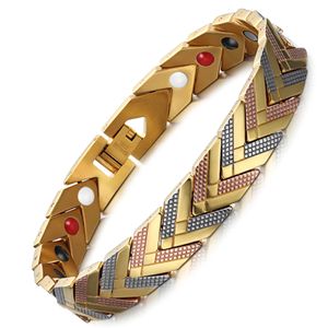 Gold Magnetic Armbänder Armreif Für Frauen Männer 4 in 1 Gesundheit Pflege Bio Energy Germanium Heilung Weibliche Schmuck für Arthritis