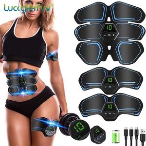 Muskelstimulator EMS Abdominal Hip Trainer LCD-skärm Toner USB ABS Fitness Training Hem Gym Viktminskning Body Slimming 220111