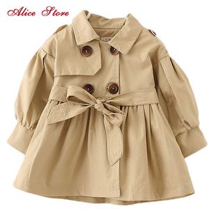Alice Sonbahar Kış Çocuk Giyim Bebek Kız Rüzgarlık Moda Katı Renk Üst 1-6YRS Yaşlı Çocuklar için K1 LJ200828
