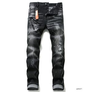 Itália Mens Designer Calças De Jeans Calças Preto Luxo Rasgado Motociclista Moto Moto Calças Derrame Cool Hommes Men S Hip Hop Denim Rock Chegada