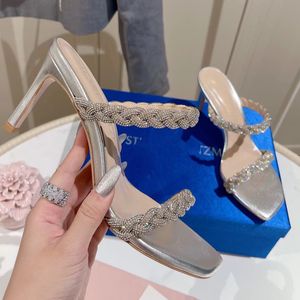 woman slippers Classic High heeled Sandals Designer Heels 7.5cm leather Suede parties wedding dress Occupation summer sexy Sliders Sandal size 35-41 with box