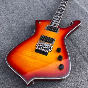 Guitarra elétrica de alta qualidade, corpo de cor do sol do Firebird, corpo integrado e pescoço, pode ser personalizado, fotos ao vivo