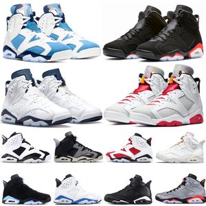 6S sapatos de basquete homens 6 UNC Hare Gold Hoops Mens Tech Chrome Oreo Carmine Bordeaux Sneakers Black Gato 7-13