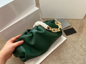 Fashion Designer Shoulder Underarm Bag Female luxury 2022 Popular New Summer Fold Wide Gold Chain Clouds White Black clutch