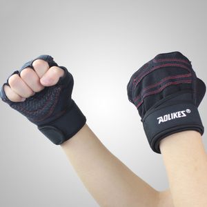 Ginásio profissional luvas aptidão potência levantamento de peso mulheres homens crossfit treino muscuro metade do dedo protetor de mão q0107