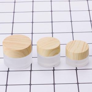 Cheap Price 5g 10g 15g 30g 50g 100g Frosted Clear Empty Cosmetic Jars Makeup Cream Face Refillable Containers With Bamboo