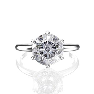 Moda Top Marca Anéis de Noivado para Mulheres 100% Real Silver 925 Jóias Criado Moissanite Gemstone Anel Fine Jewelry presentes