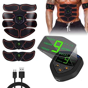 Abdominal Muscle Stimulator ABS EMS Trainer Body Toning Fitness USB Rechargeable Muscle Toner Workout Machine Men Women Training Q1125