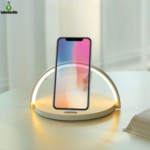 Neues Nachtlicht kabelloses Schnellladegerät Tischlampe Schnellladehalter Home Touch Ladestation für iPhone Huawei Xiaomi Samsung