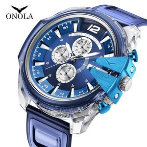 Wholewatches Cross-Border New Arrival Onola Fashion Trendy Best-Selling Plastic Student Womens Watch Mens Waterproof Tape Quartz Watch Wrist